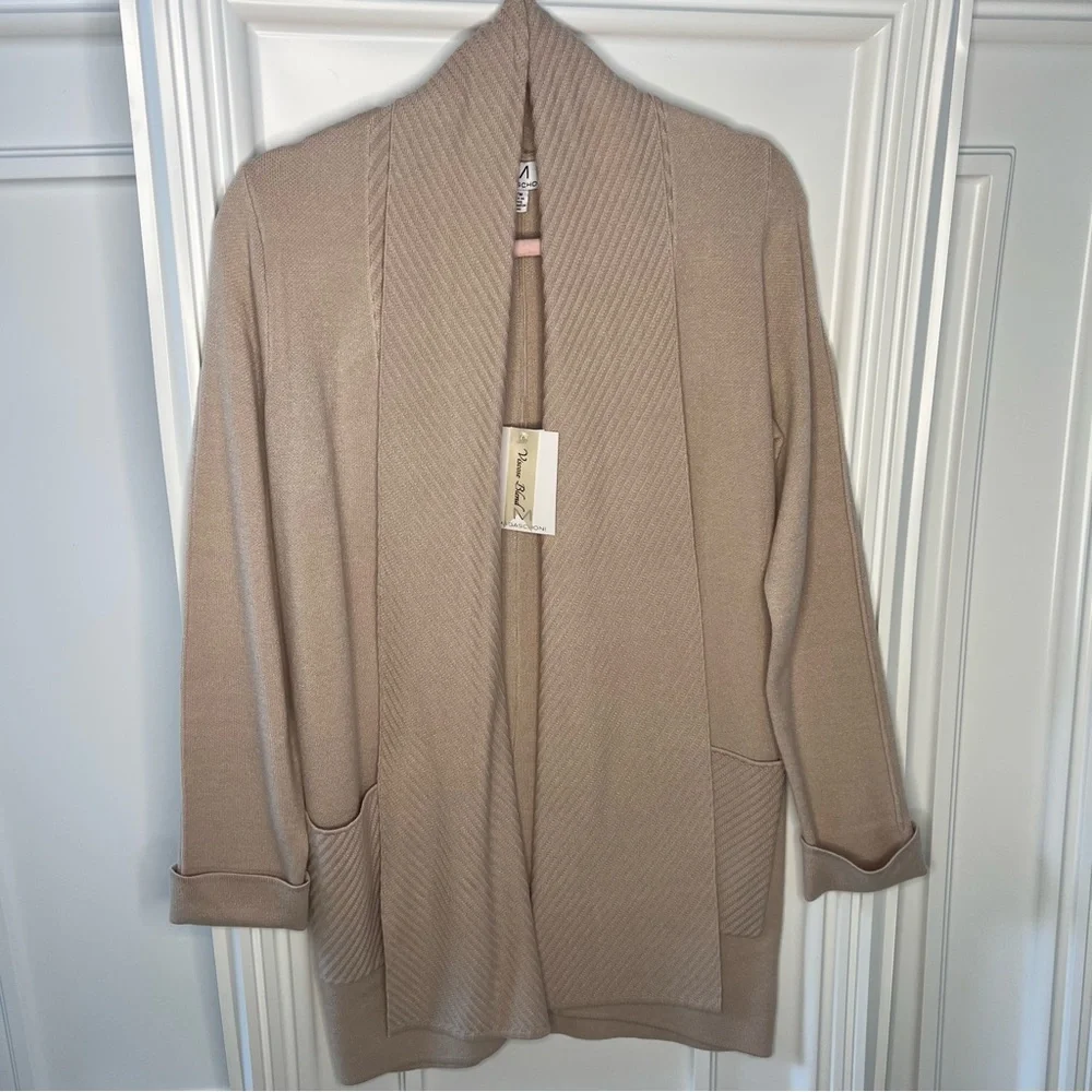 Magaschoni Beige Women's Cardigan, Size: M